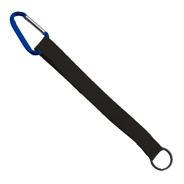 3/4" Sewn Polyester Keychain with Metal Split-Ring and Carabiner 226