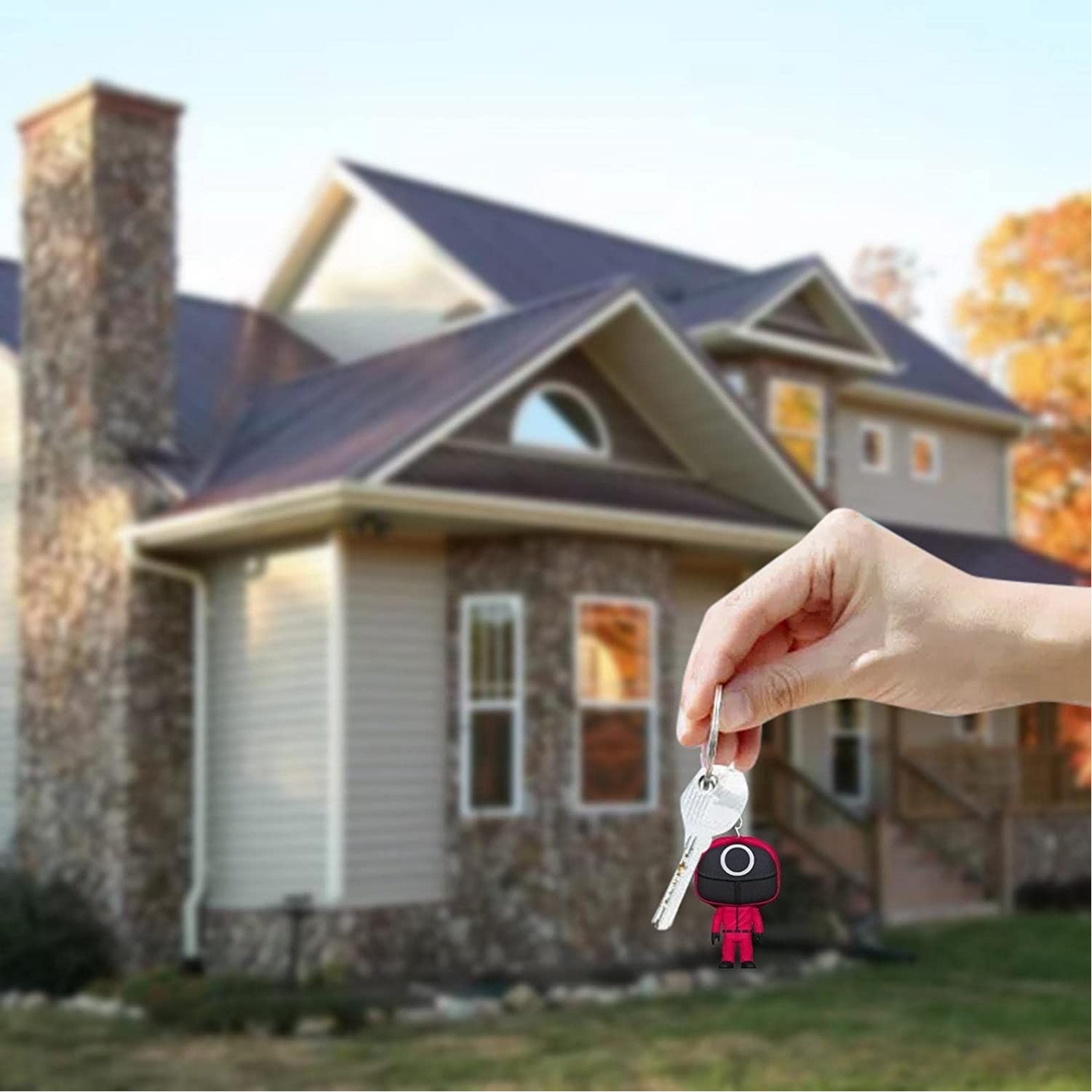 Masked Squid Game Man 3D Figural Keychain For Student 5