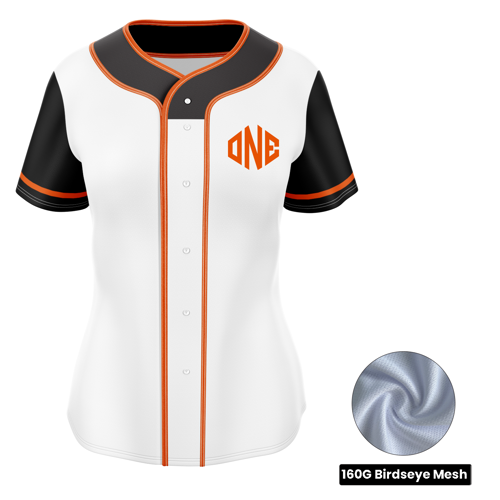 Women's Sublimation Full-Button Baseball Jersey - Birdseye 4