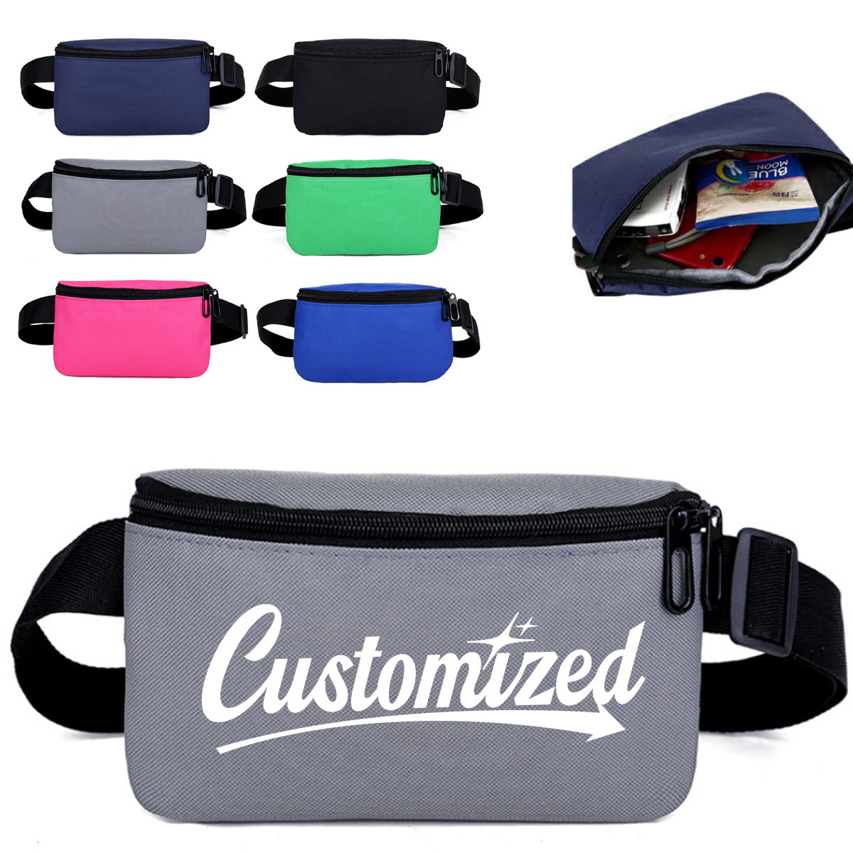 Adjustable Sports Waist Bag with Zipper Pocket 4