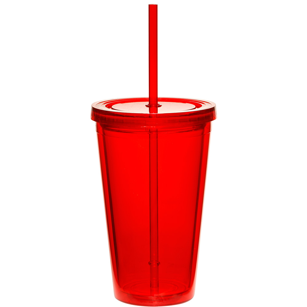 16 oz Double Wall Acrylic Tumbler with Straw 12
