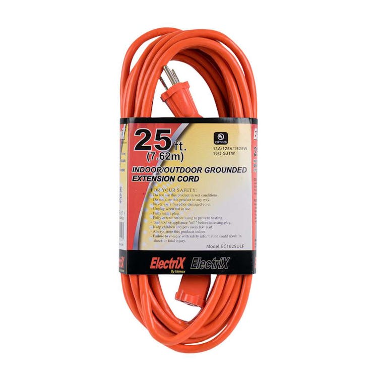 Indoor and Outdoor Extension Cord Orange - 25'