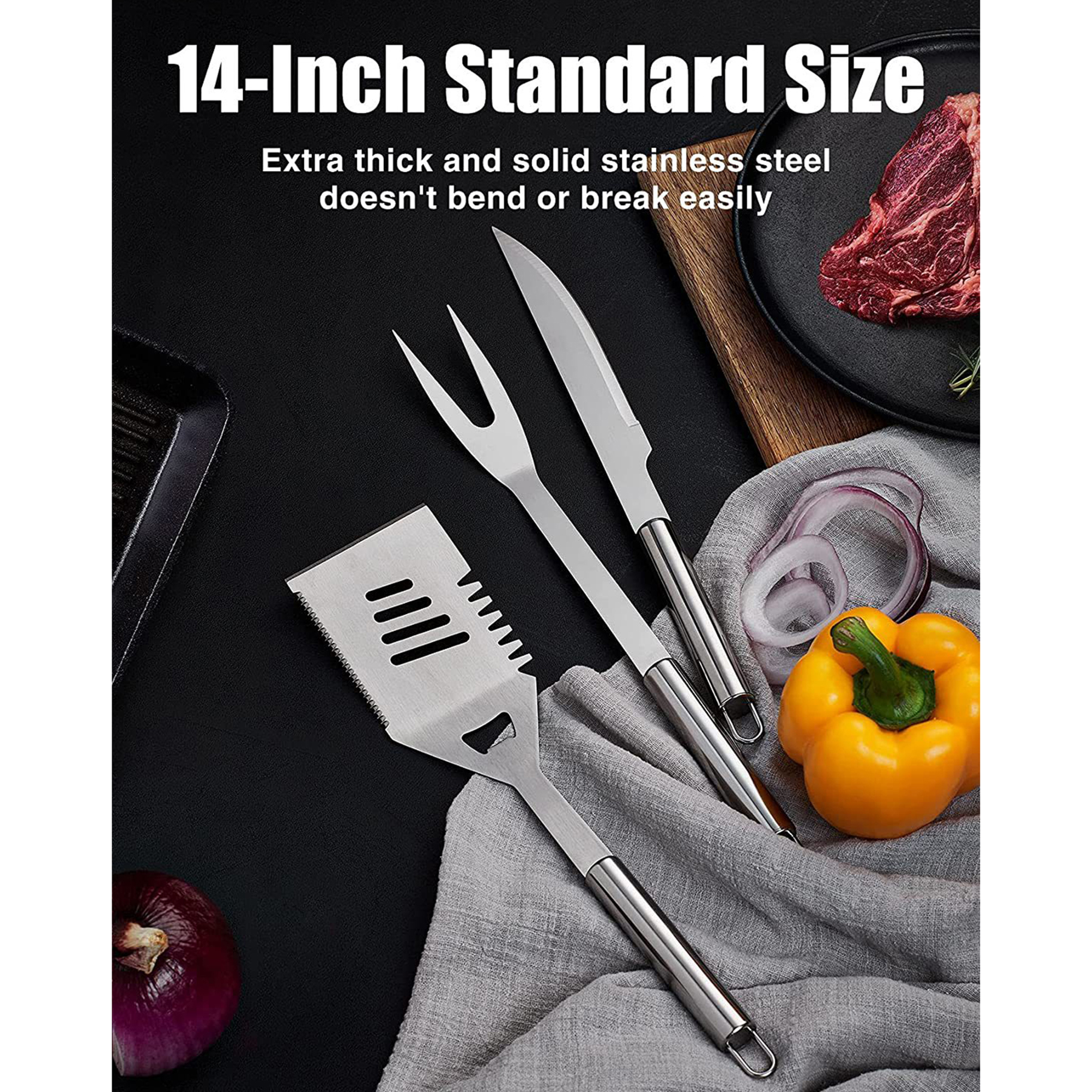 Stainless Steel BBQ Grill Utensils Set 3