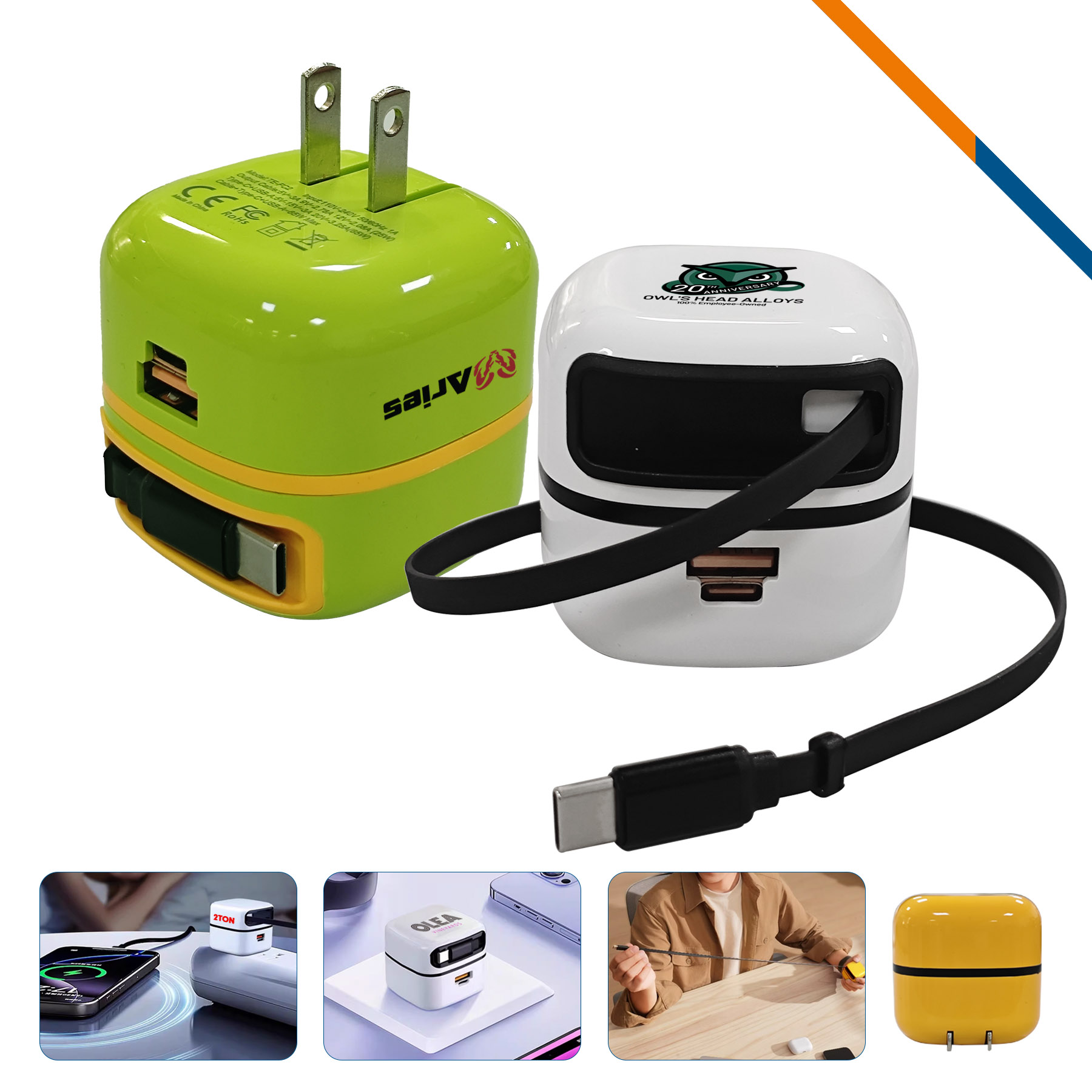 WallJet 65W Fast Charging Retractable Wall Charger 1