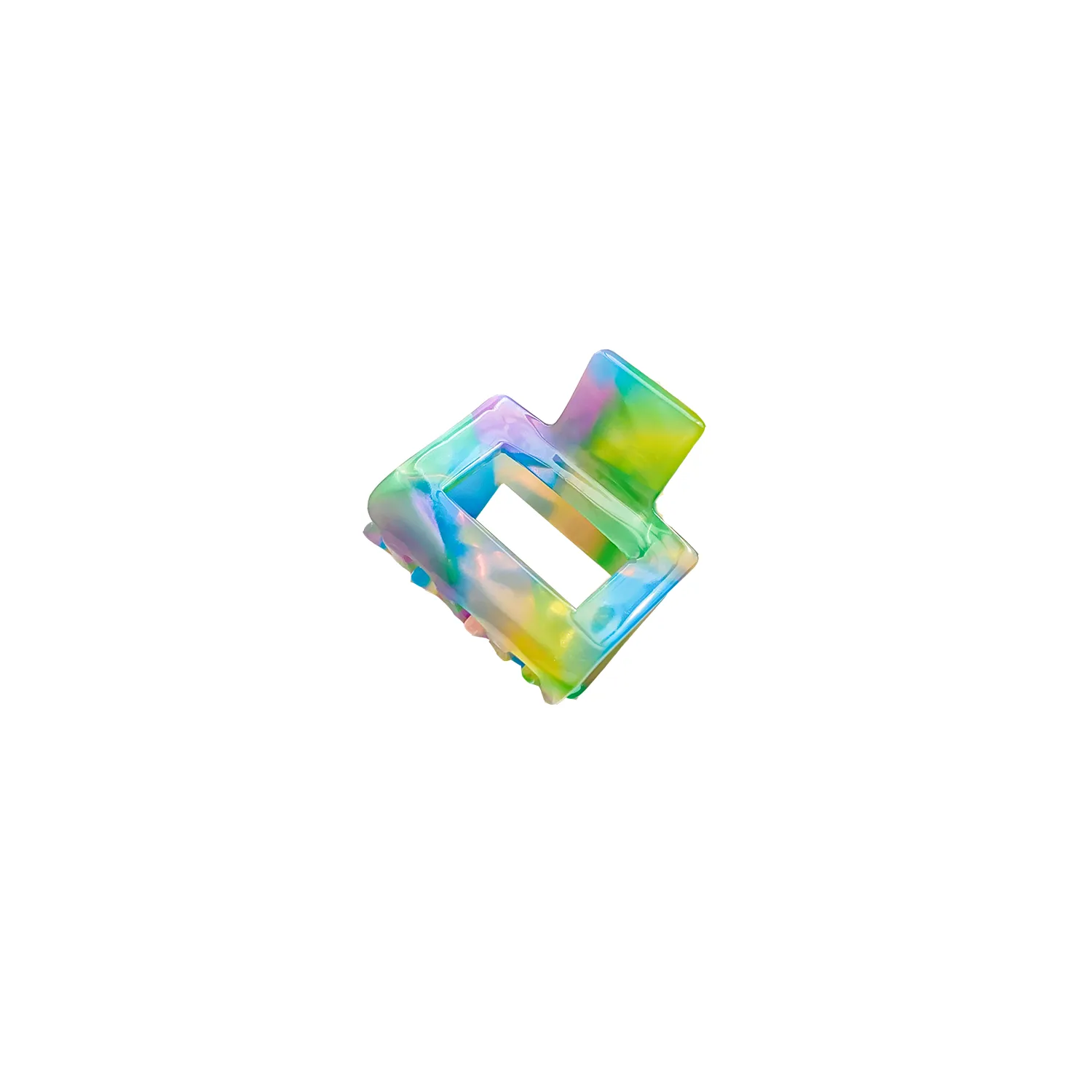 Plastic Small square acetate hair clip 3