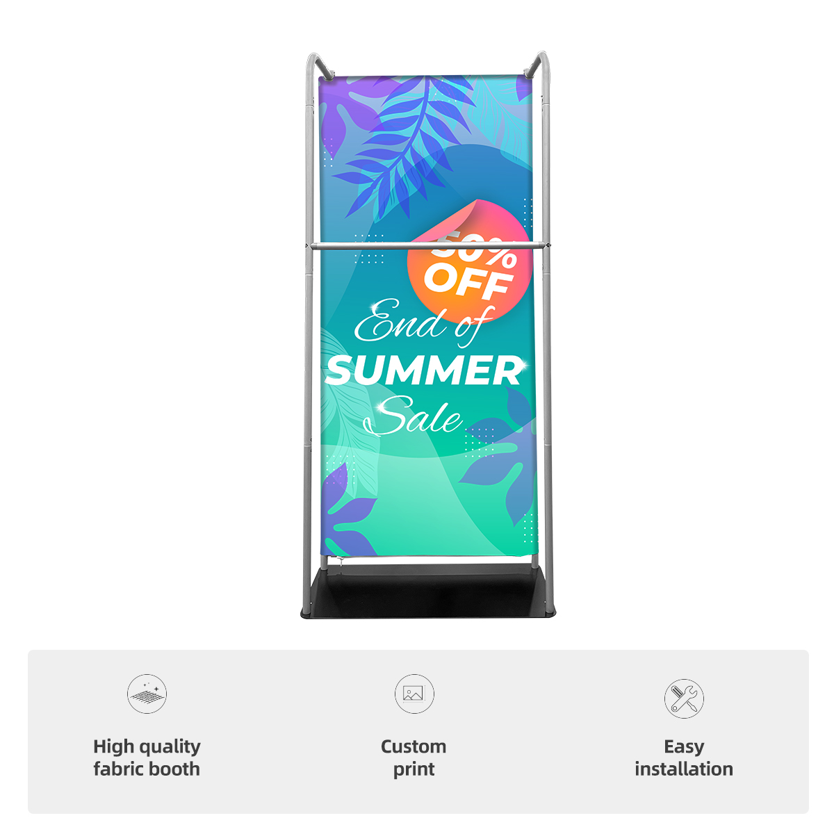 Straight Display w/Hanger Rail- 40"w x 89"h - One Side Imprint 3