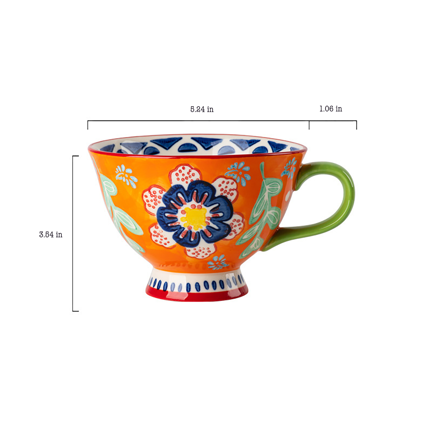 Polish Ceramic Floral Mug Elegant Coffee Cup 14.5 oz 4