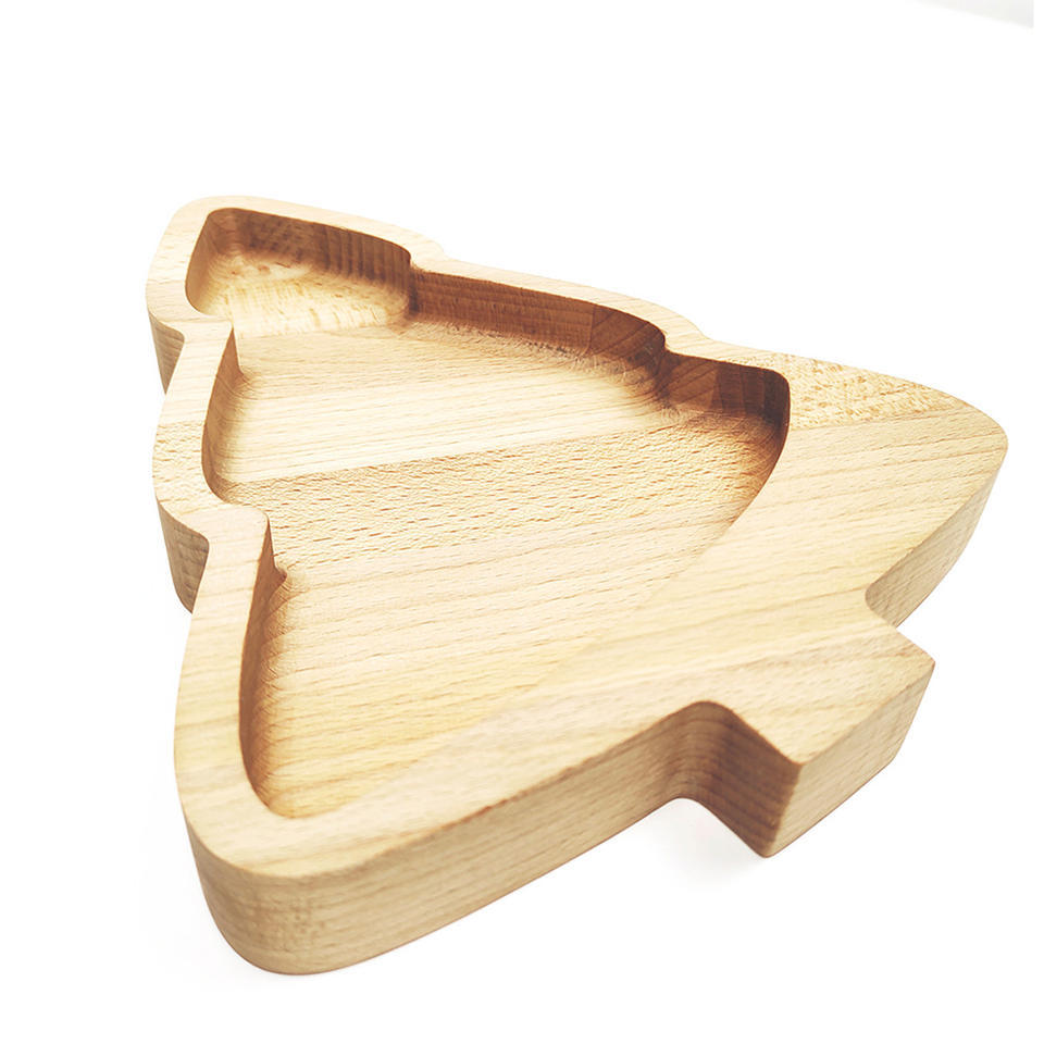 Bamboo/Wooden Christmas Tree Shaped Thick Tray 2