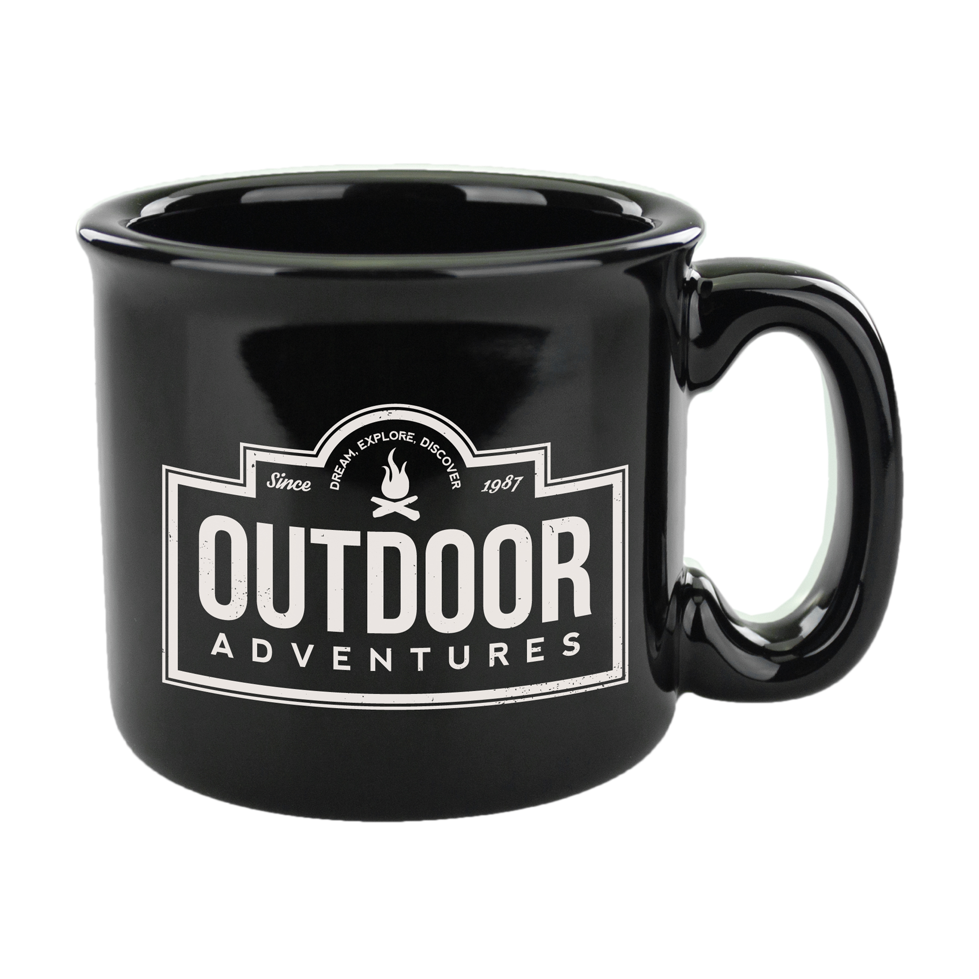 15 oz Solid Black Campfire Mug