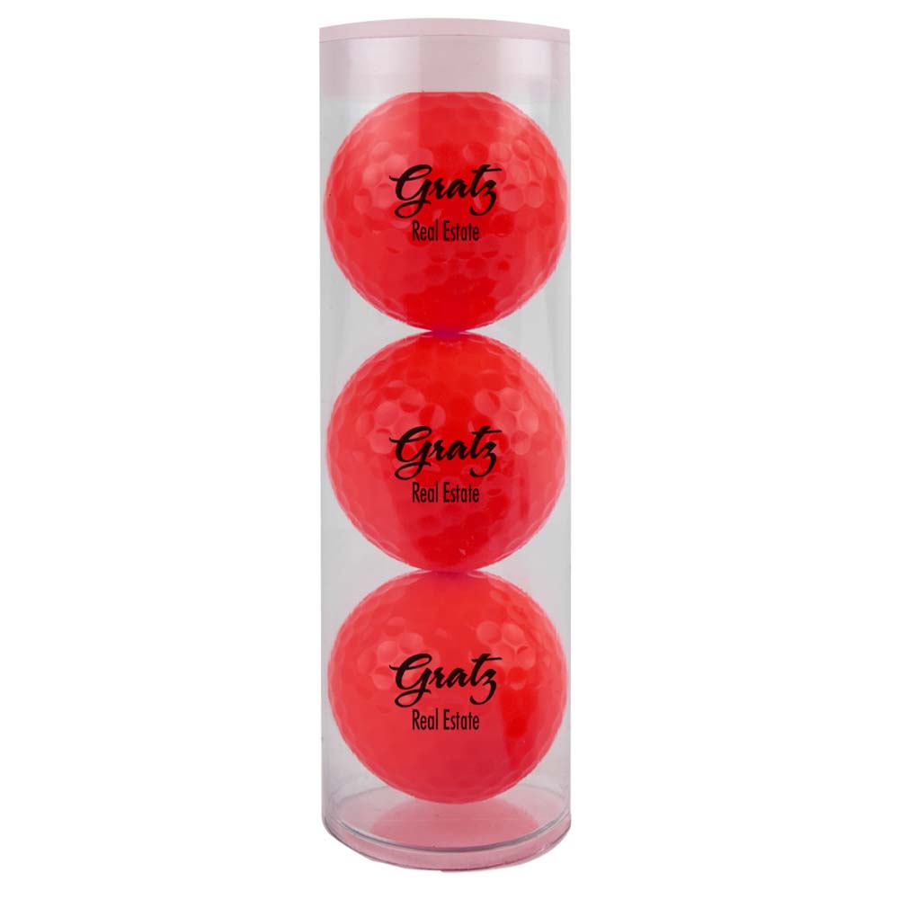 3-Colored Golf Balls Tube