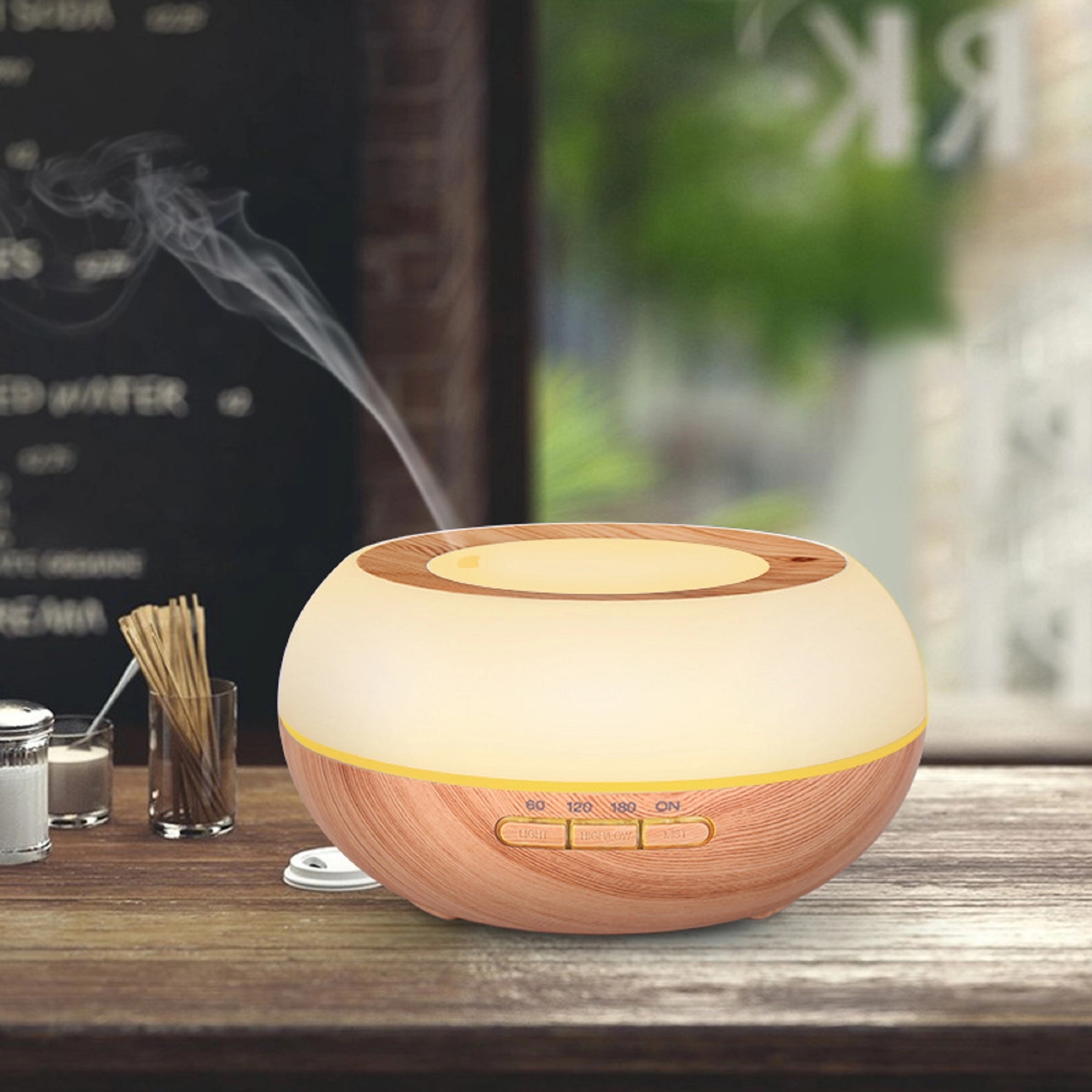 300 ml Bowl Shape Wood Grain Aroma Diffuser Humidifier 3