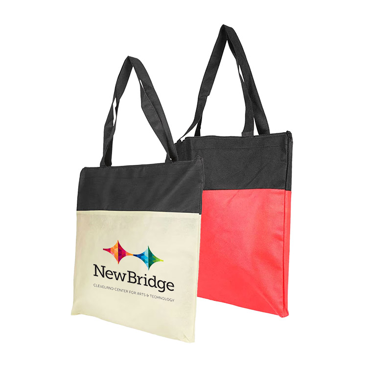 Recycled Non-Woven Polypropylene 2-Tone Zippered Tote 4