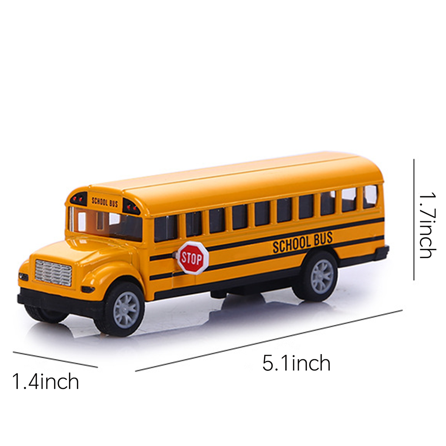 Toddlers Alloy School Bus Model Pull Back Toys 2