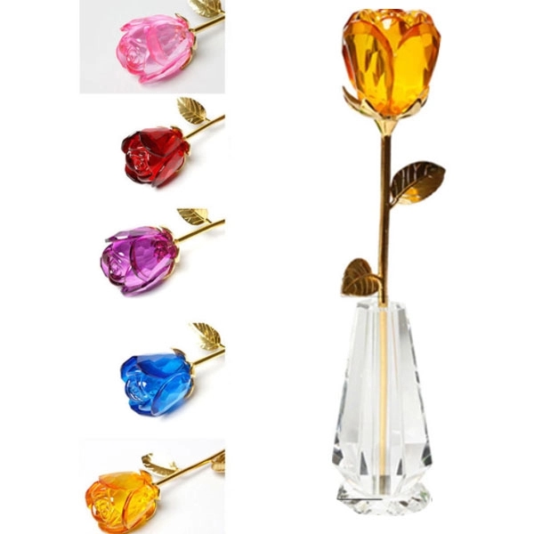 Crystal Rose Flower with Vase Wedding Favors 6