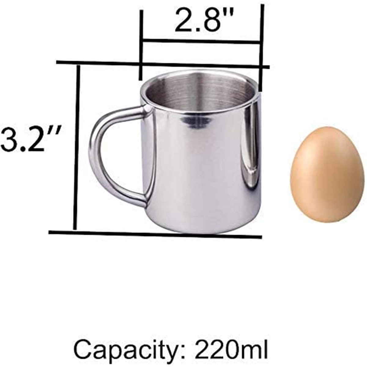 7.5Oz/220Ml Stainless Steel Mug With Handle 5