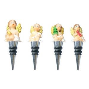 Elegant 4 Piece Blank Angel Cupid Wine Stopper Set 4