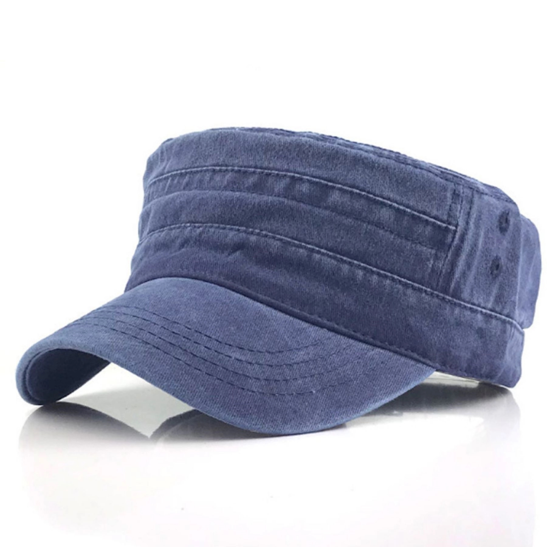 Washed Cotton Hat Distressed Cadet Cap Military Army Style 10
