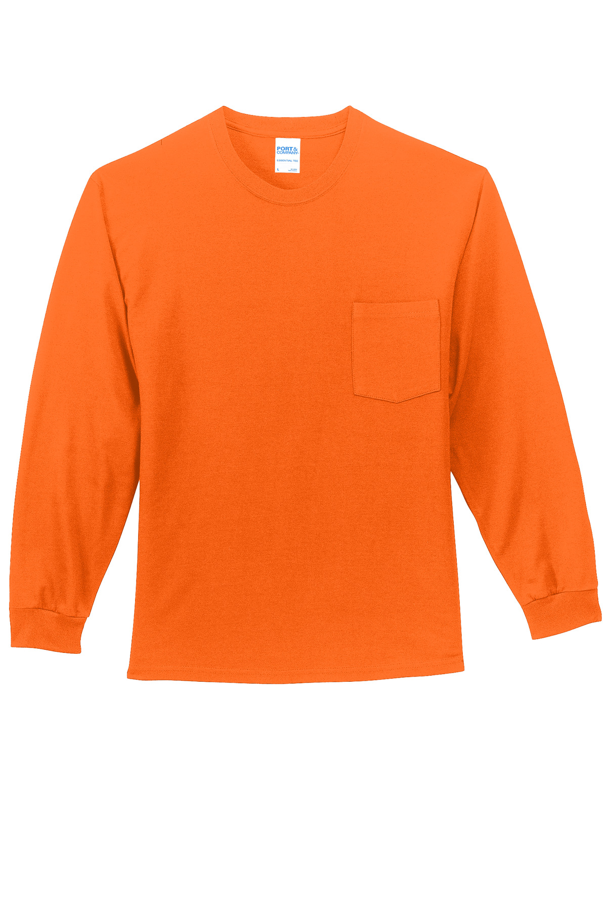 Port & Co Long Sleeve Essential Pocket Tee. PC61LSP 69