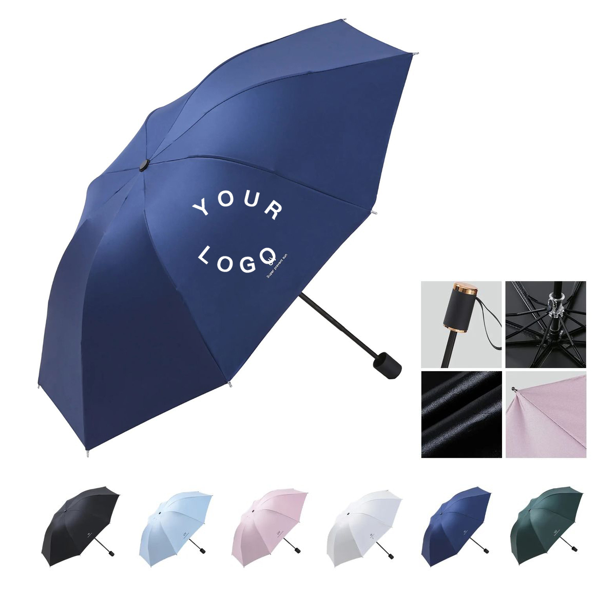 Compact Folding Umbrella for Sun and Rain Protection 2