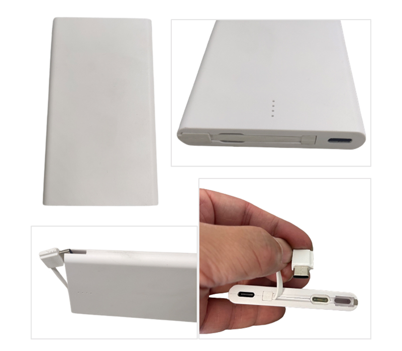 Slim Power Bank with Built-in Cable - 2500 mAh 4