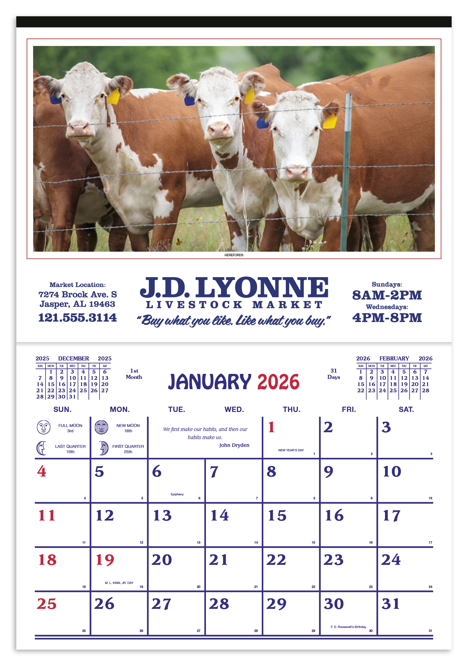 Skinner & Kennedy® Farm Calendar 14