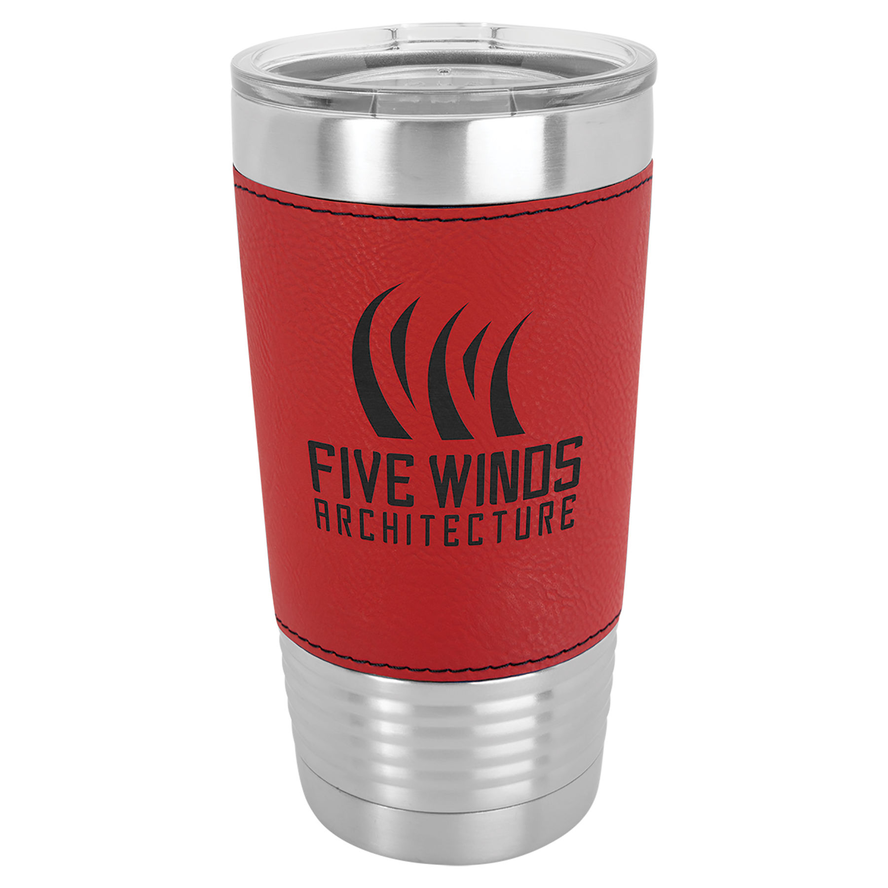Polar Camel 20 oz. Leatherette Tumbler with Clear Lid 3