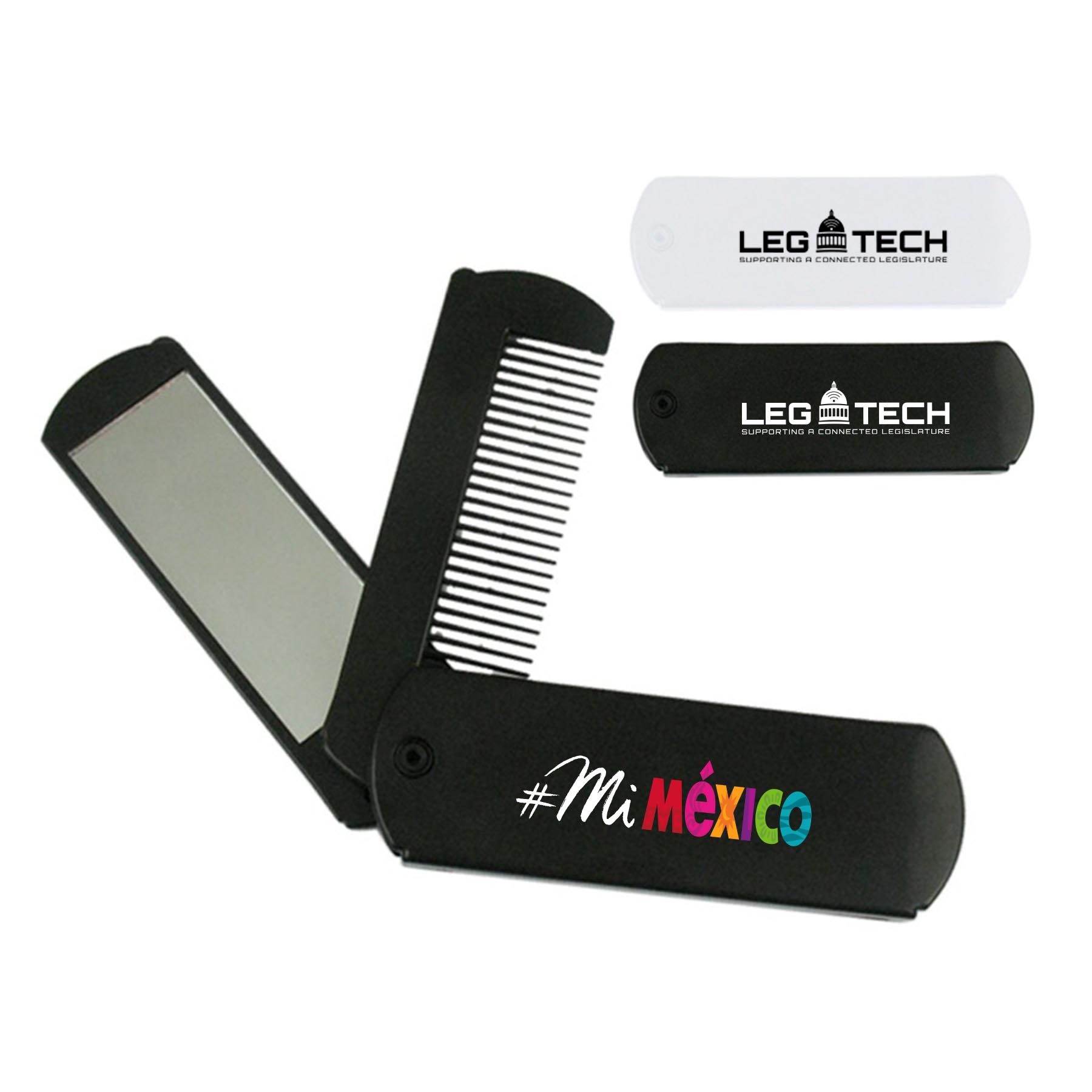 Pocket Swivel Hair Comb with Mirror 3
