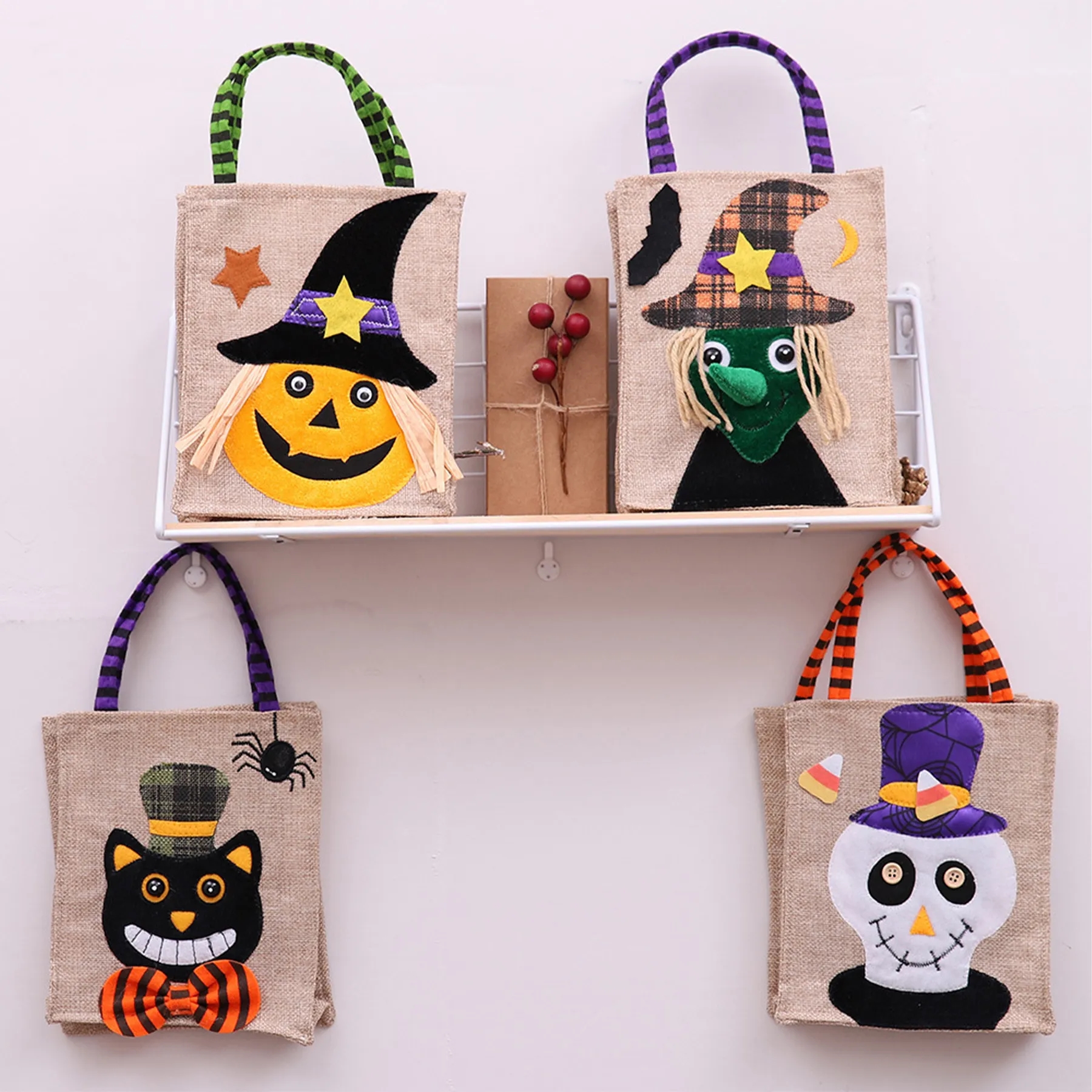 Jute Halloween Candy Tote Bag 8