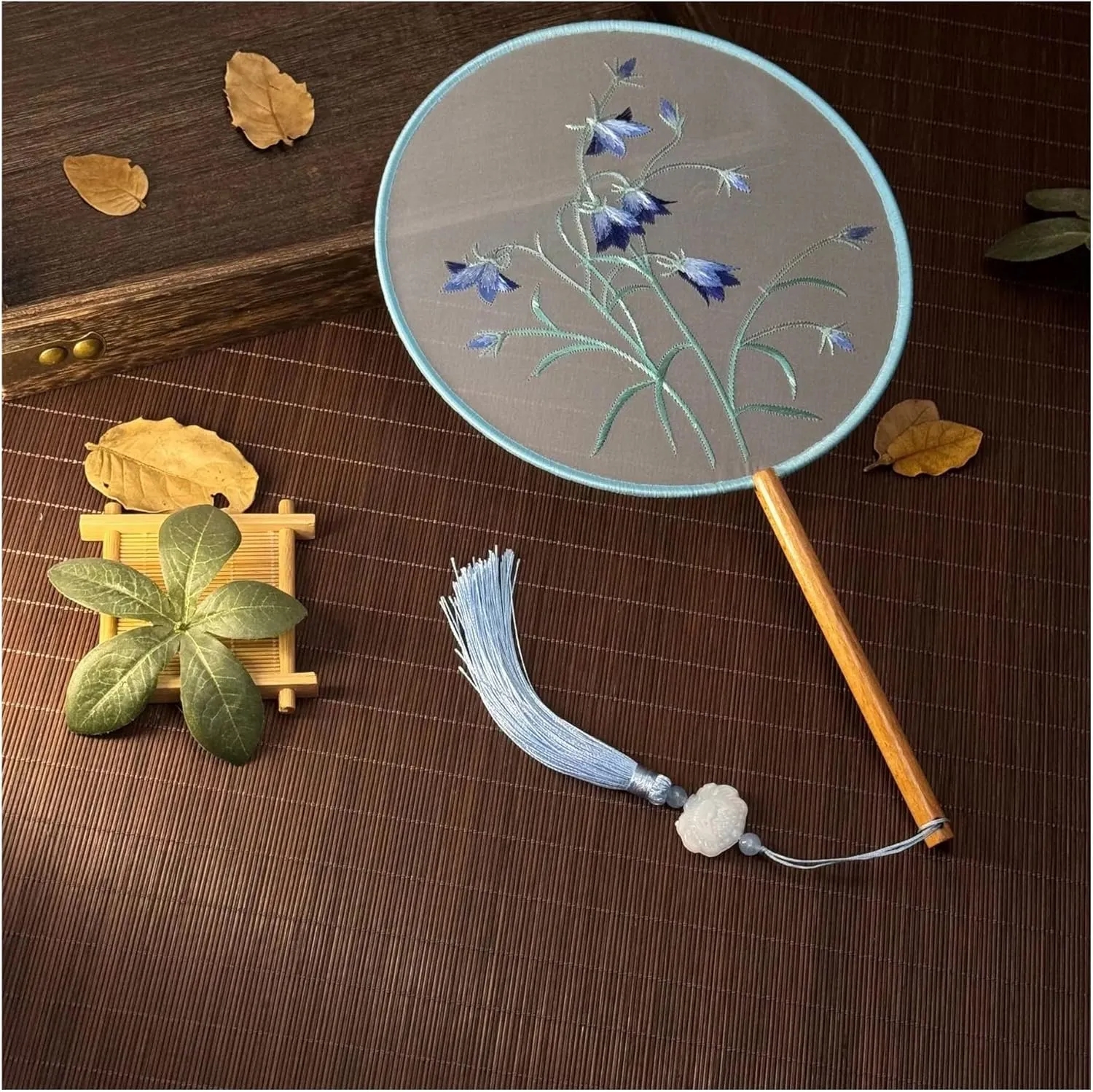 Classic Double Sided Embroidered Fan 5