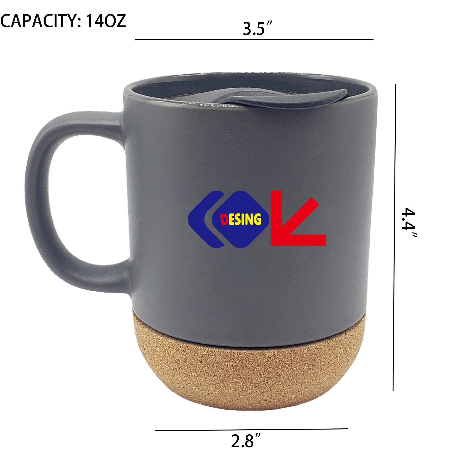 14 oz. Cork Base Ceramic Mug 3