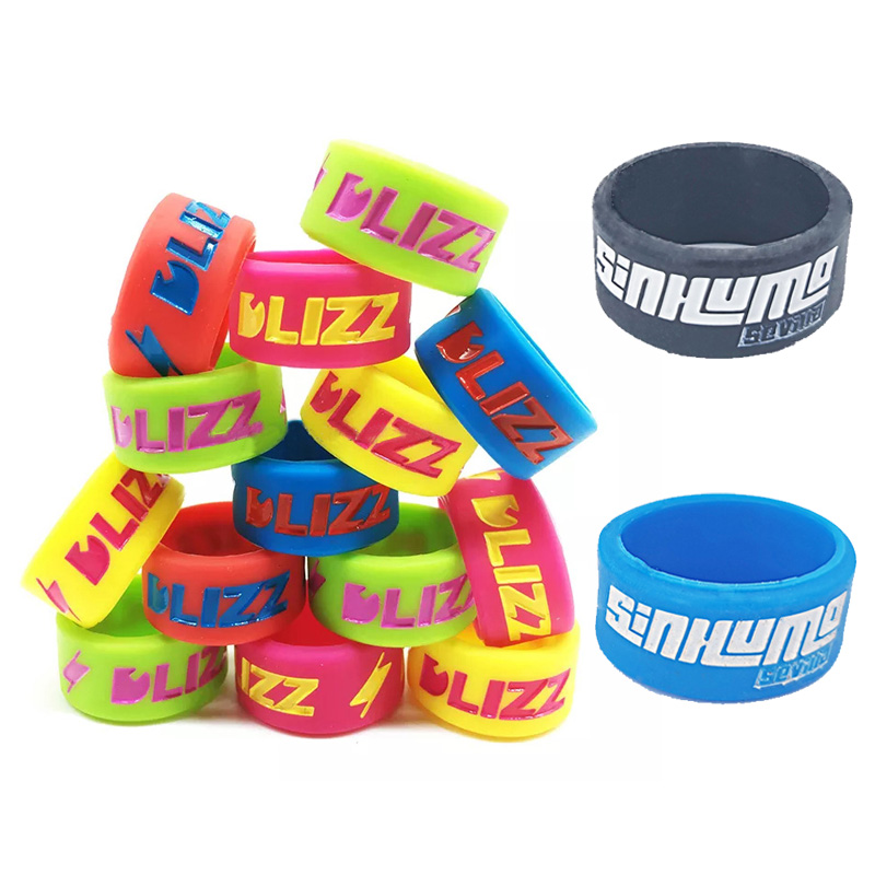 Debossed Color Filled Silicone Finger Ring 2