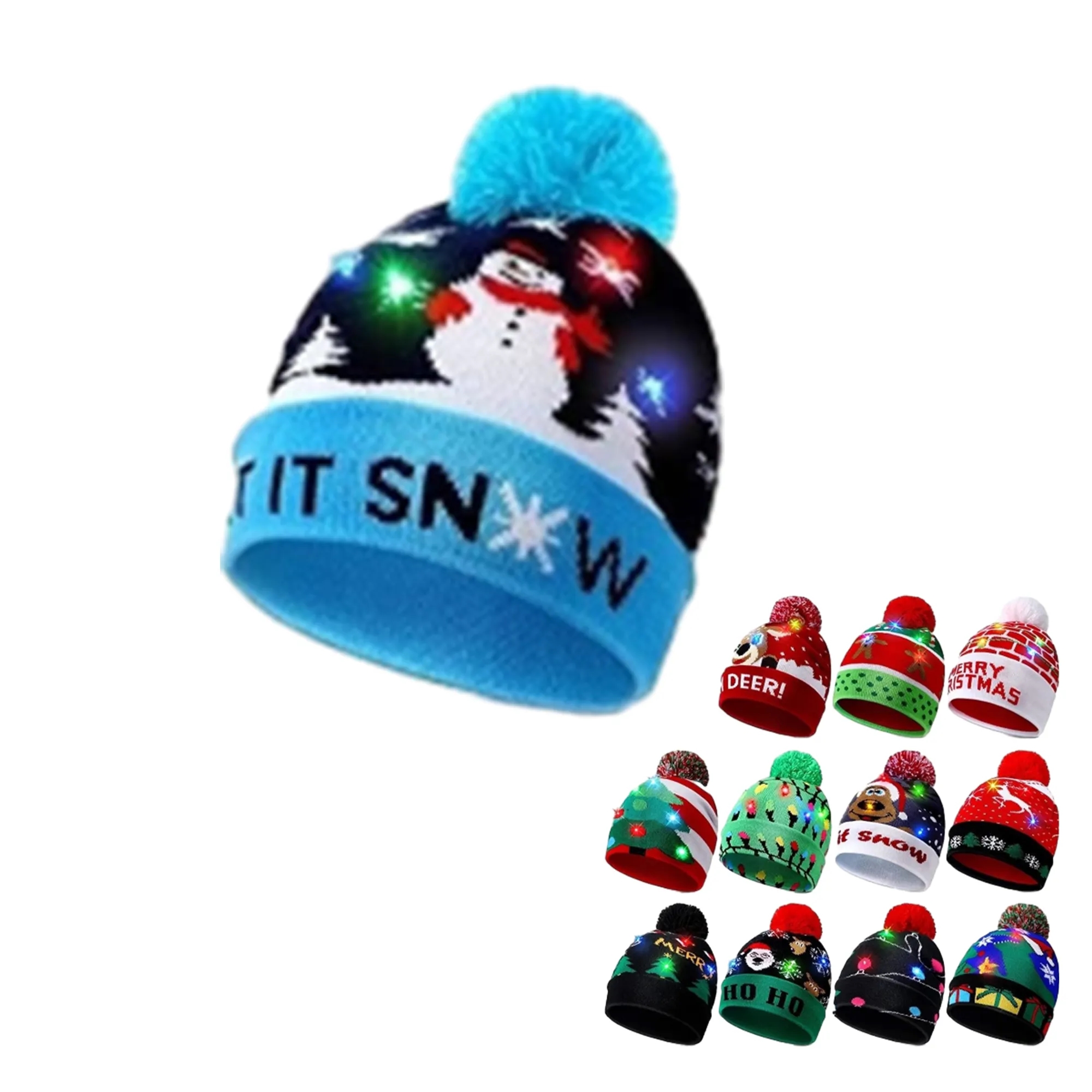 Christmas Winter Warm Hat With Led Light