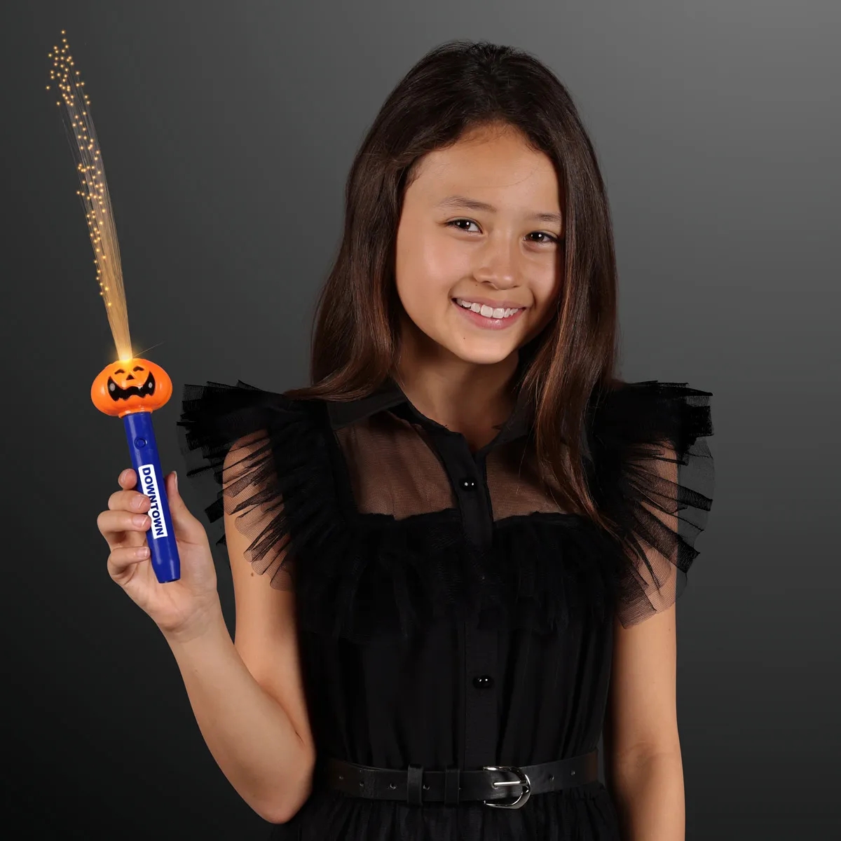 Pumpkin face fiber optic LED wands 4