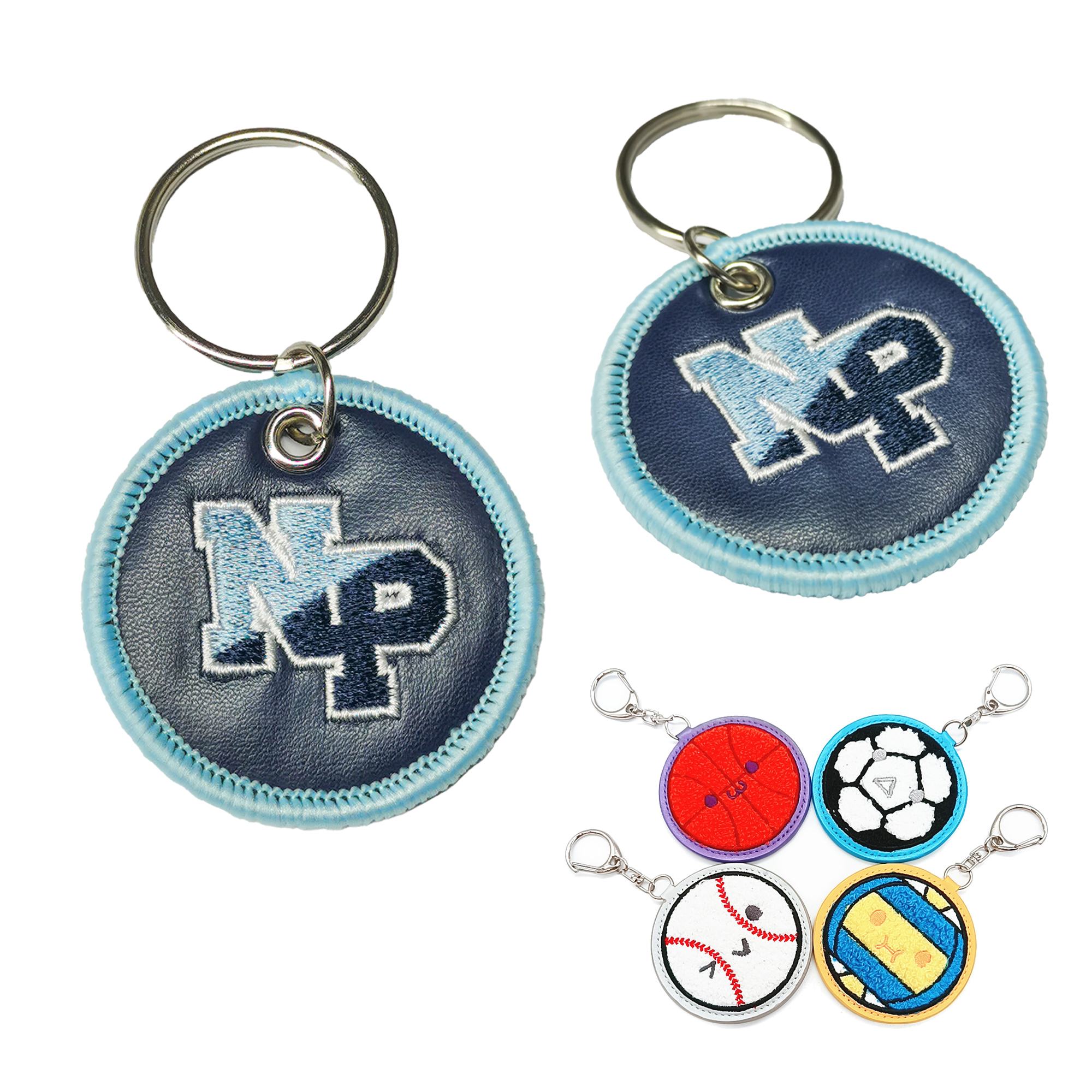 Personalized Leather Keychain with Embroidery 2
