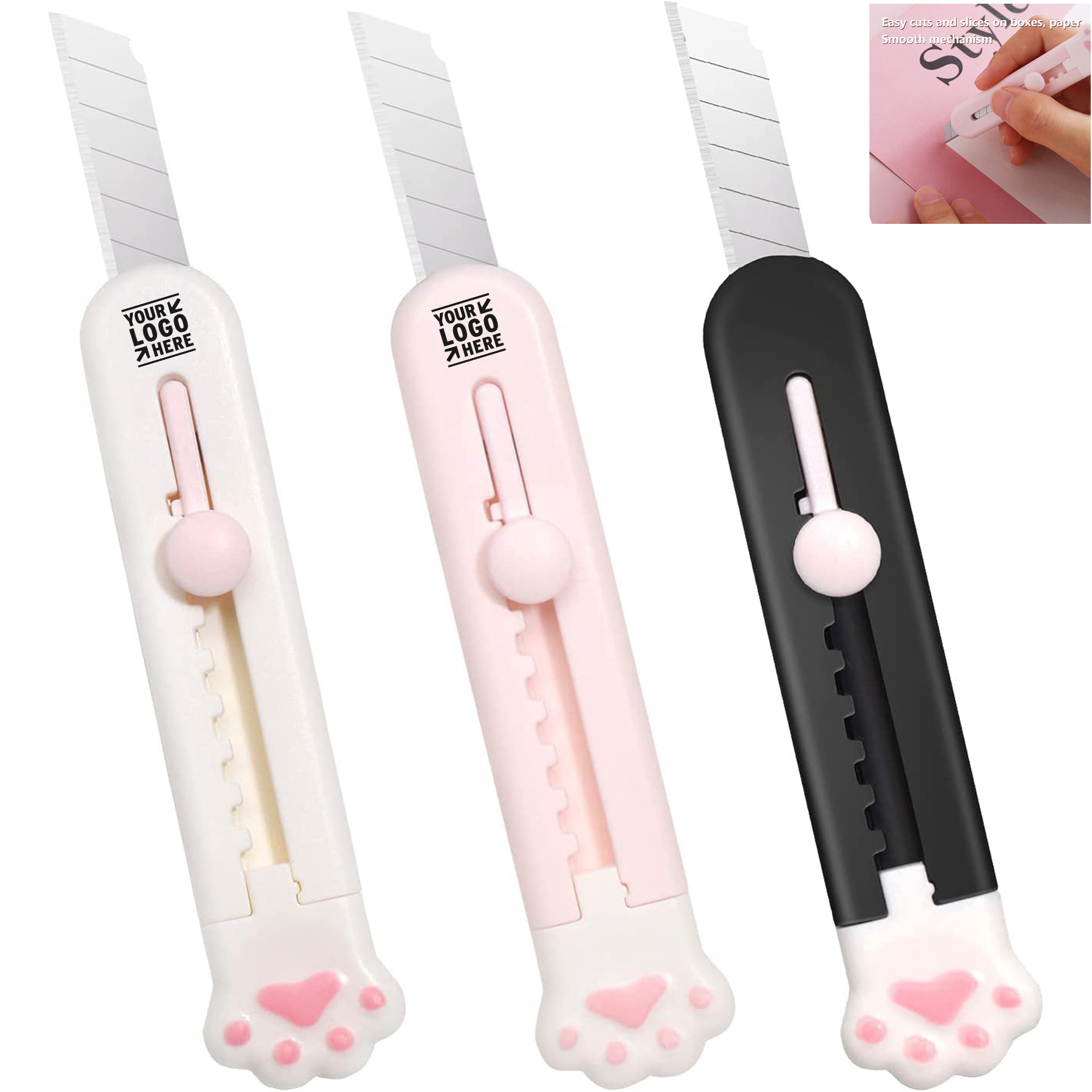 3 Pack Cute Retractable Box Cutters