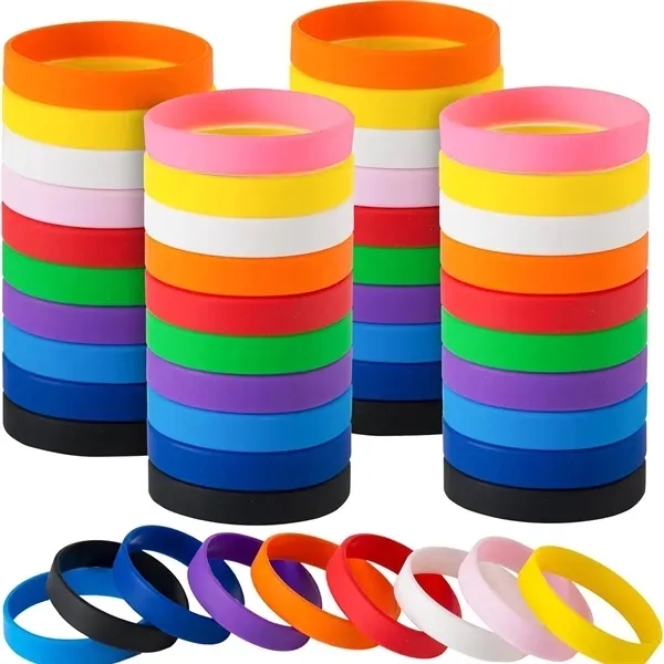 Colorful Silicone Wristbands with Blank Rubber Bracelets 2