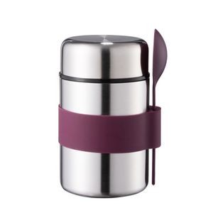 400ml Double Wall Insulation Stainless Steel Food Mug With Spoon 2