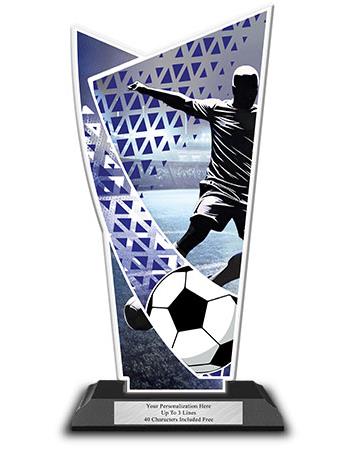 Acrylic Trophy: 6" Soccer Designer Shape 1