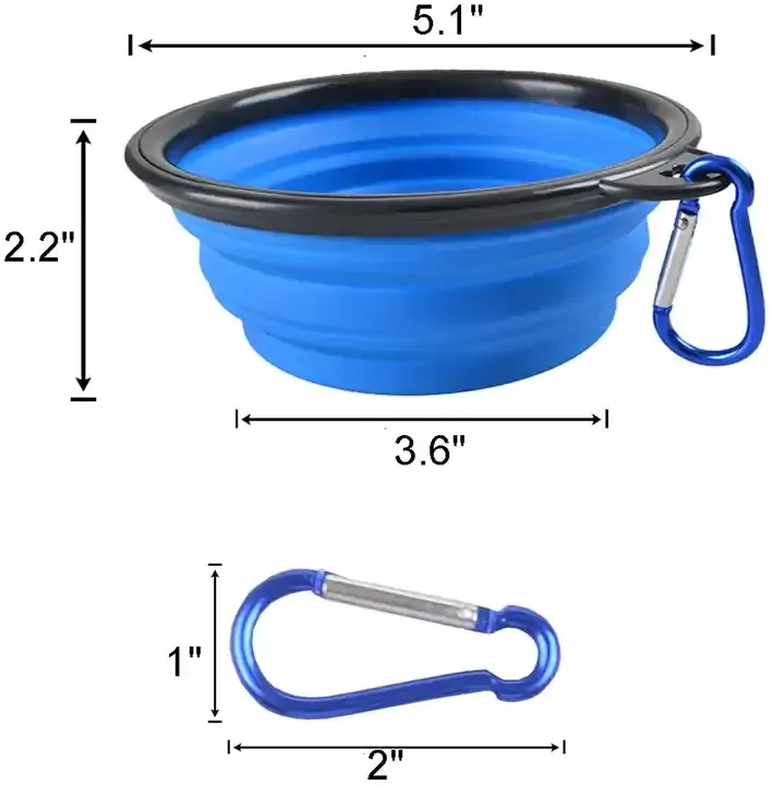 Portable Pet Folding  Bowl With Key Chain 3