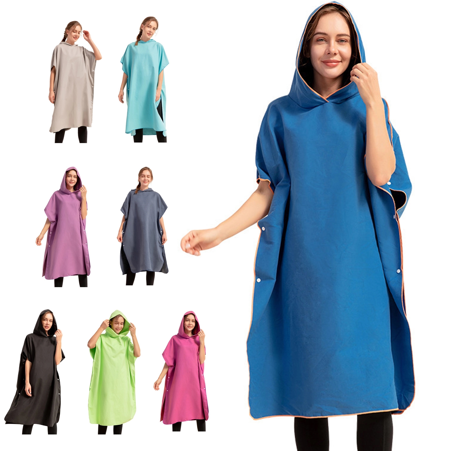 Poncho Changing Robe Towel with Hood 7
