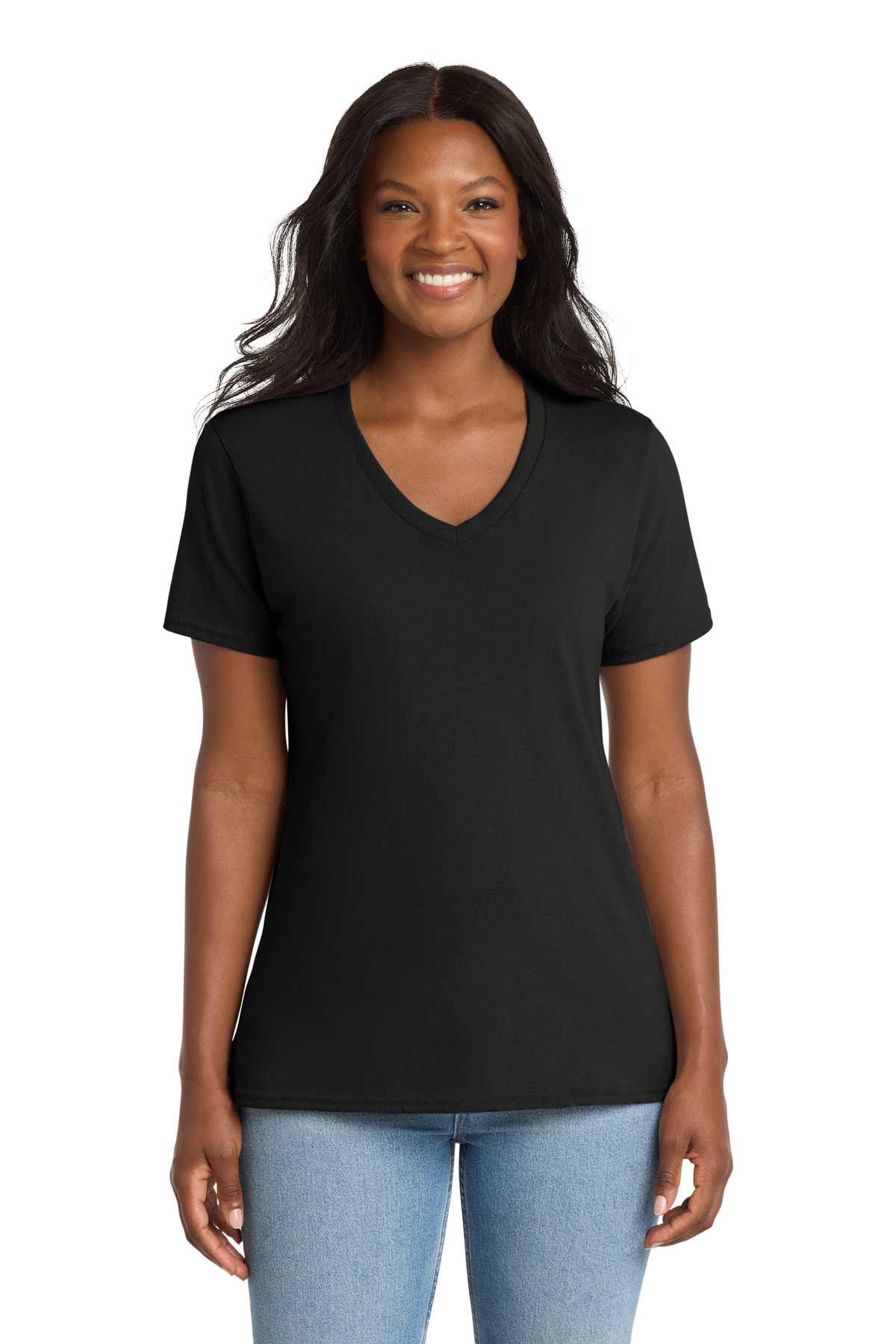 Port & Co Women's Core Cotton V-Neck Tee. LPC54V 11