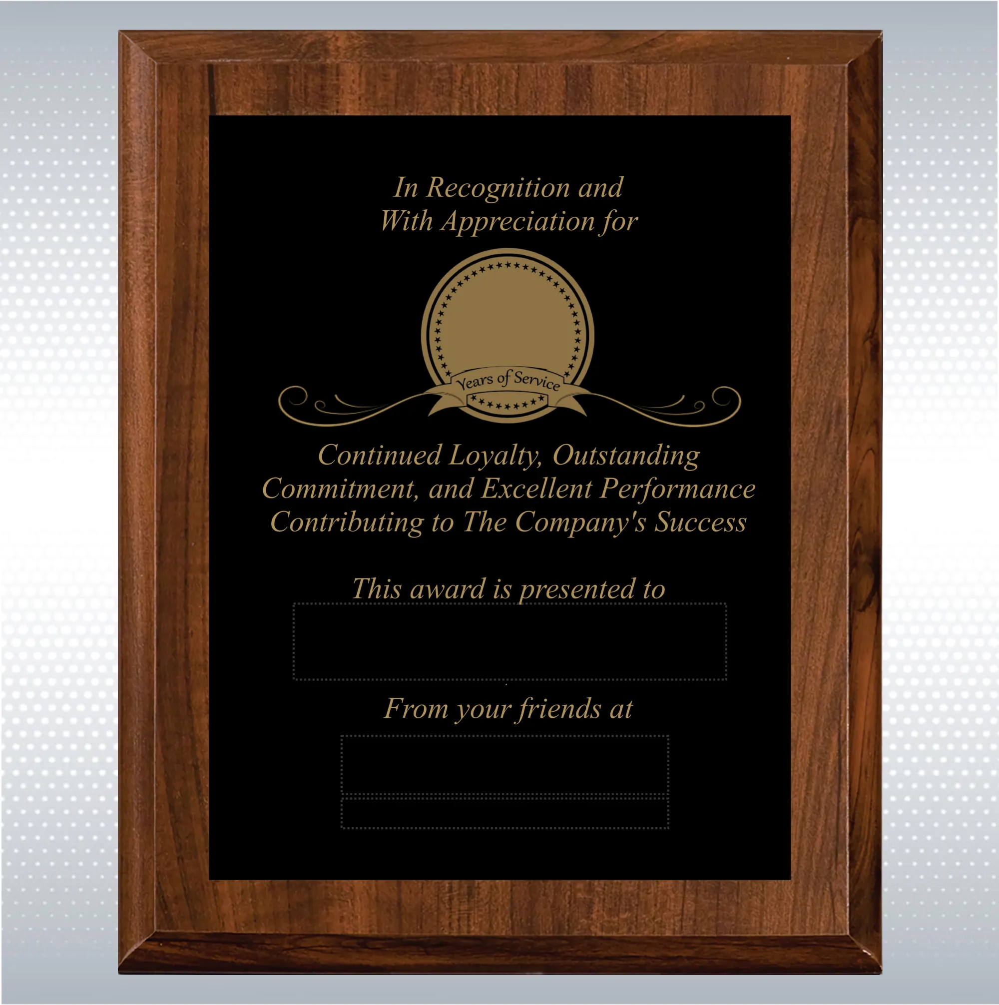 Cherry Finish Years of Service Gift Award 6