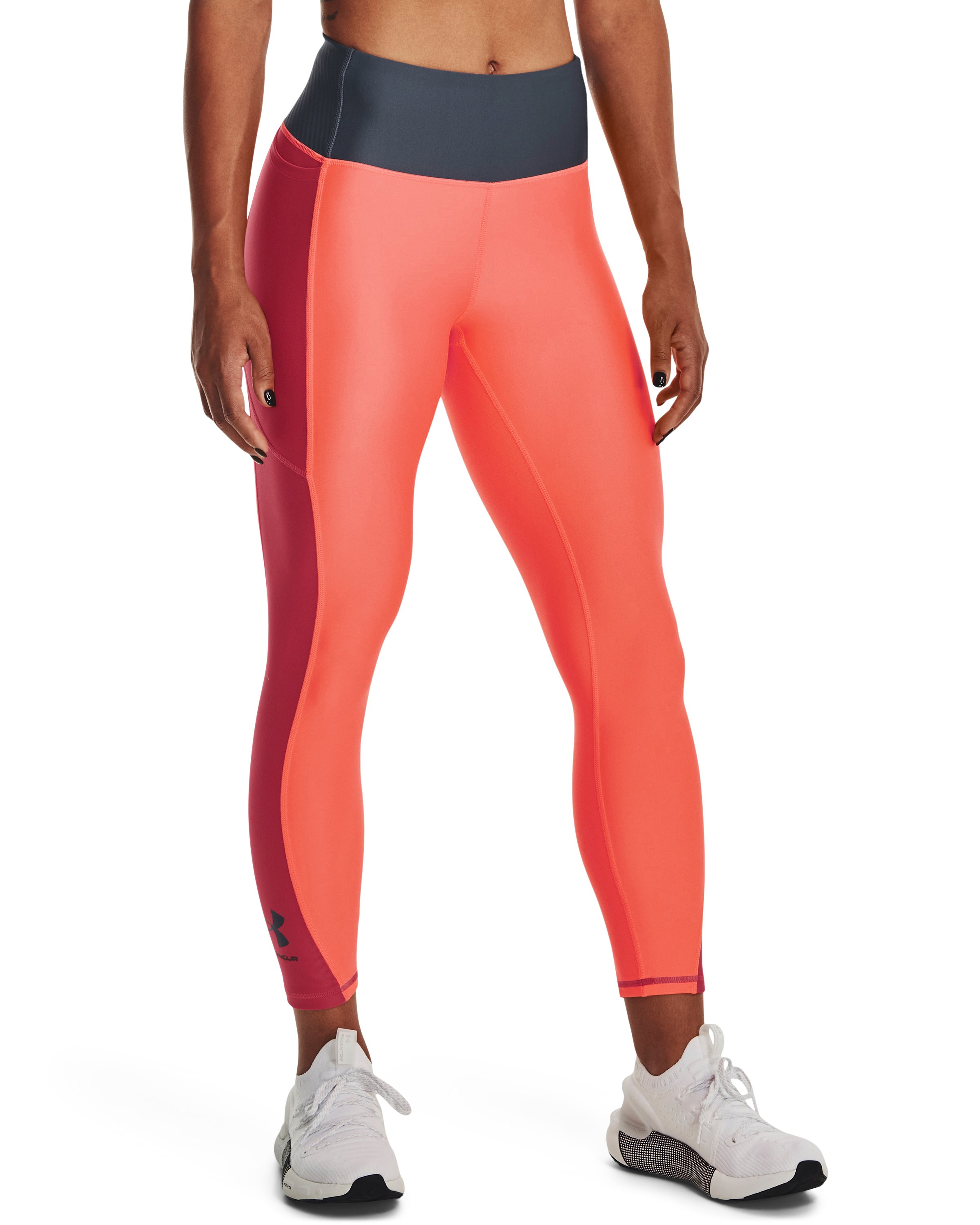 Women's HeatGear No-Slip Waistband Blocked Ankle Leggings 4