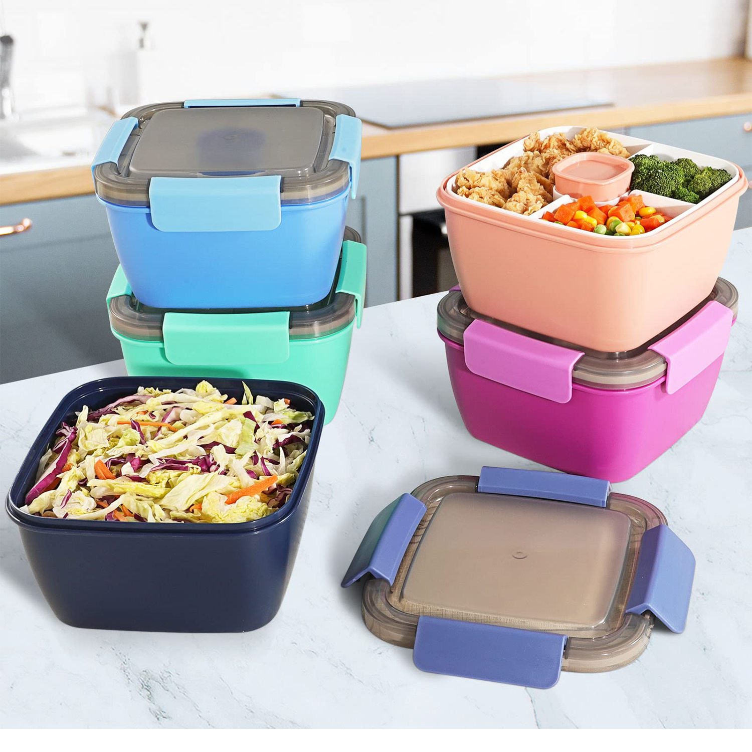 Lunch Box Container With Compartment Tray 3