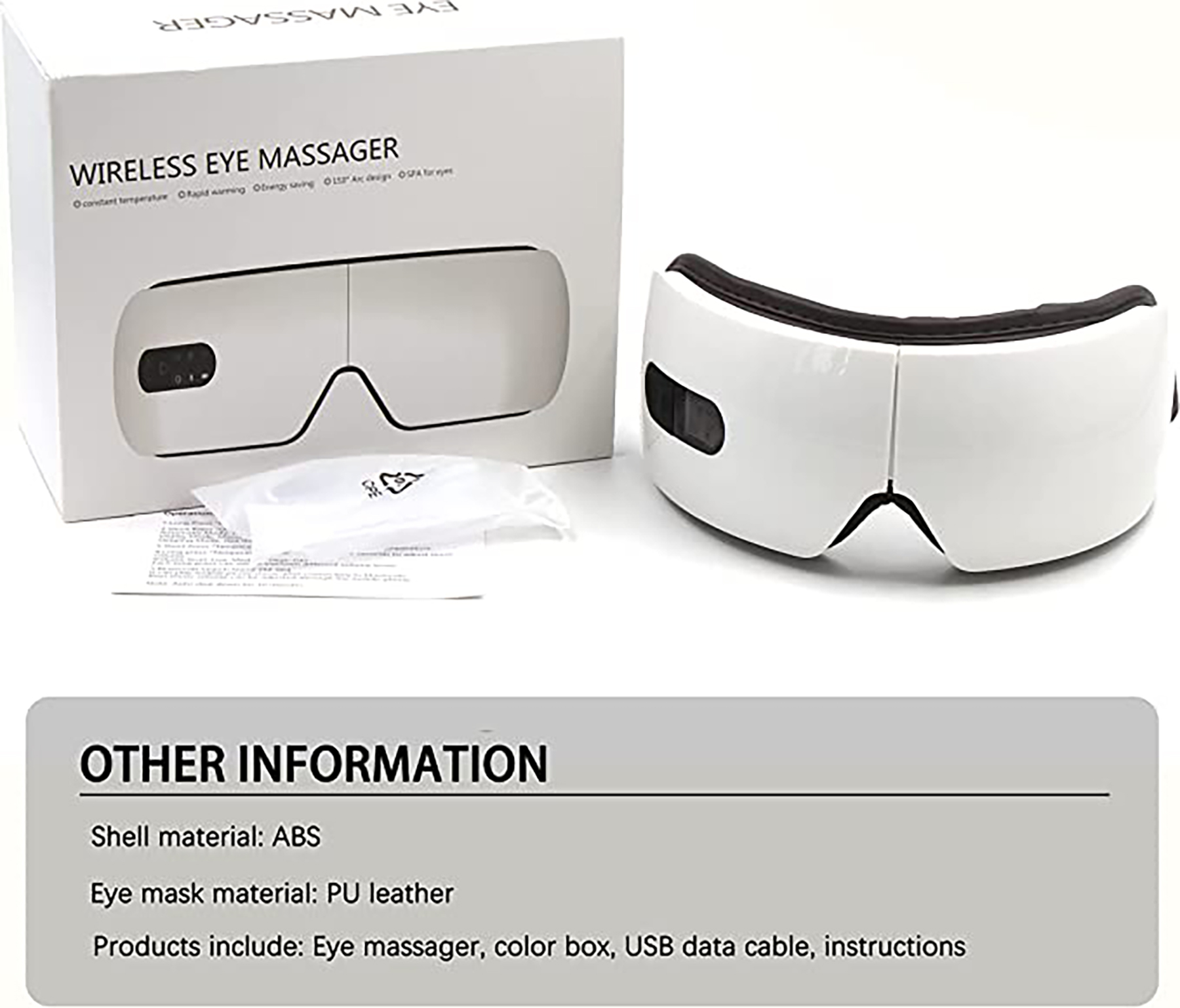 Rechargeable Vibration/ Bluetooth Music/ Heat Eye Massager 4