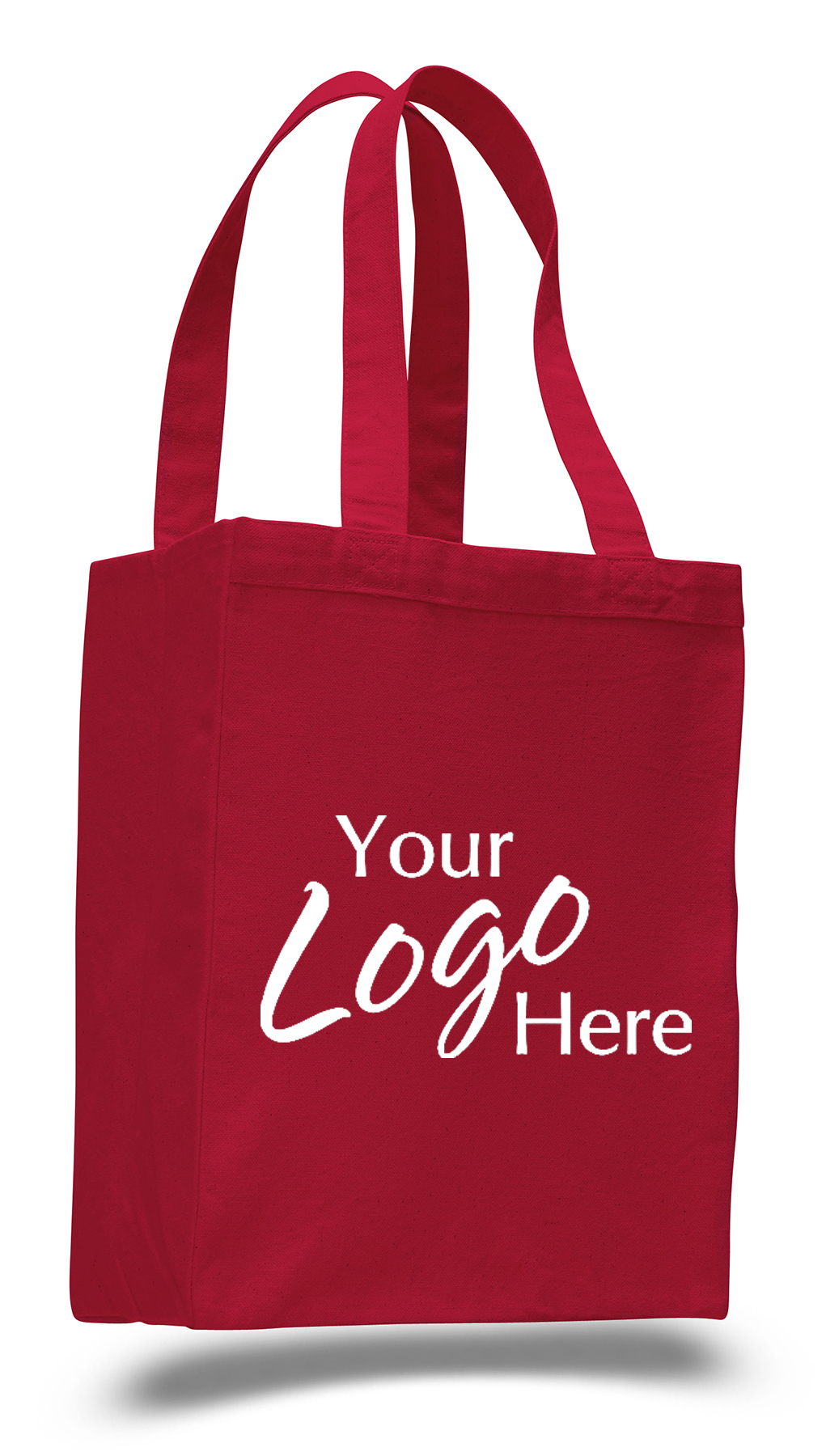 Canvas Shopping Tote Bag 10.5" W x 14" H with 5" Gusset, custom tote bag with logo imprint 11