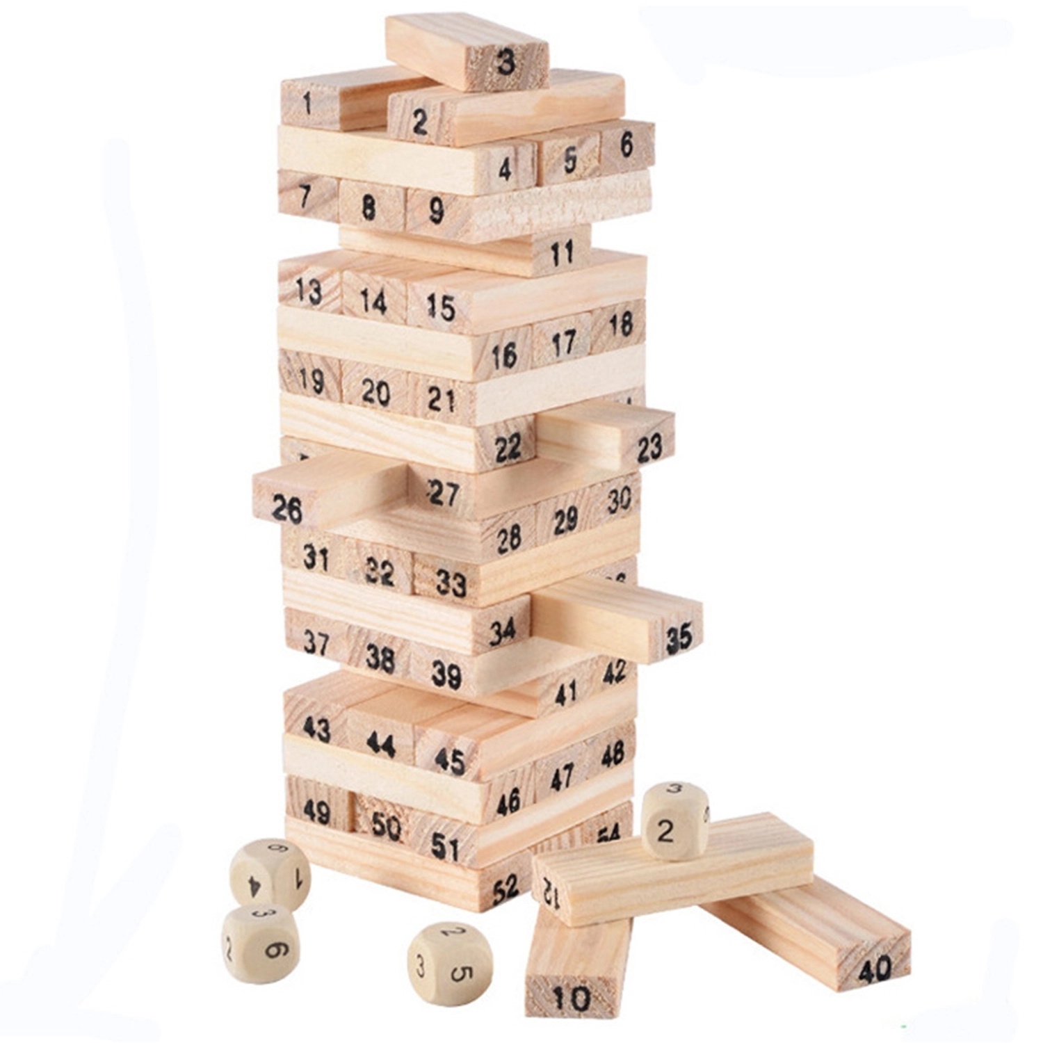 Large Size 54 Pieces Classic Wooden Tower Game 10