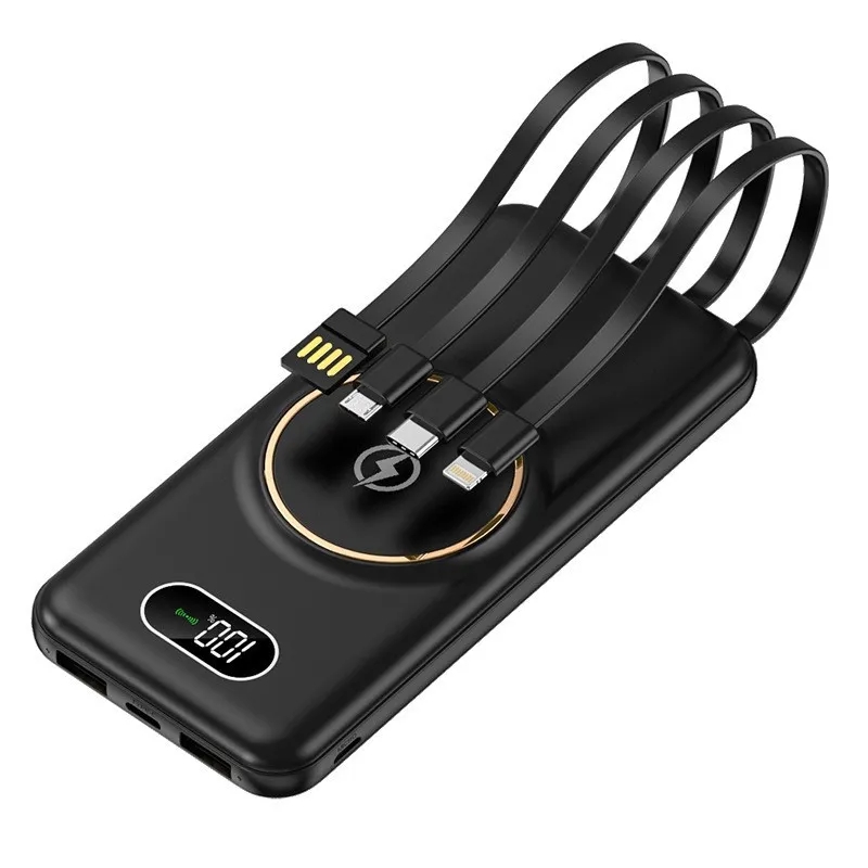 10000mAh Wireless Charger Built-in Charging Cable 5