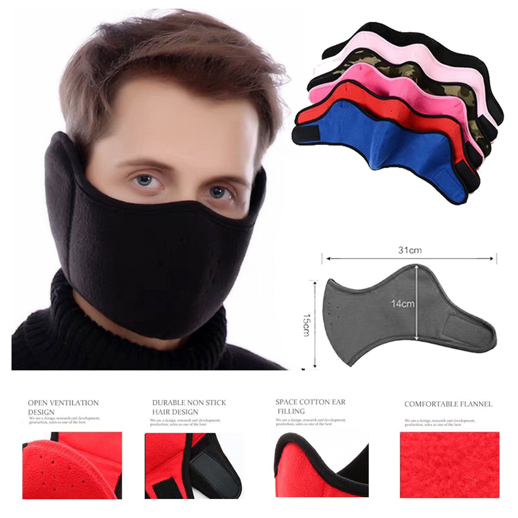 CottonFace Mask With Earmuff 2