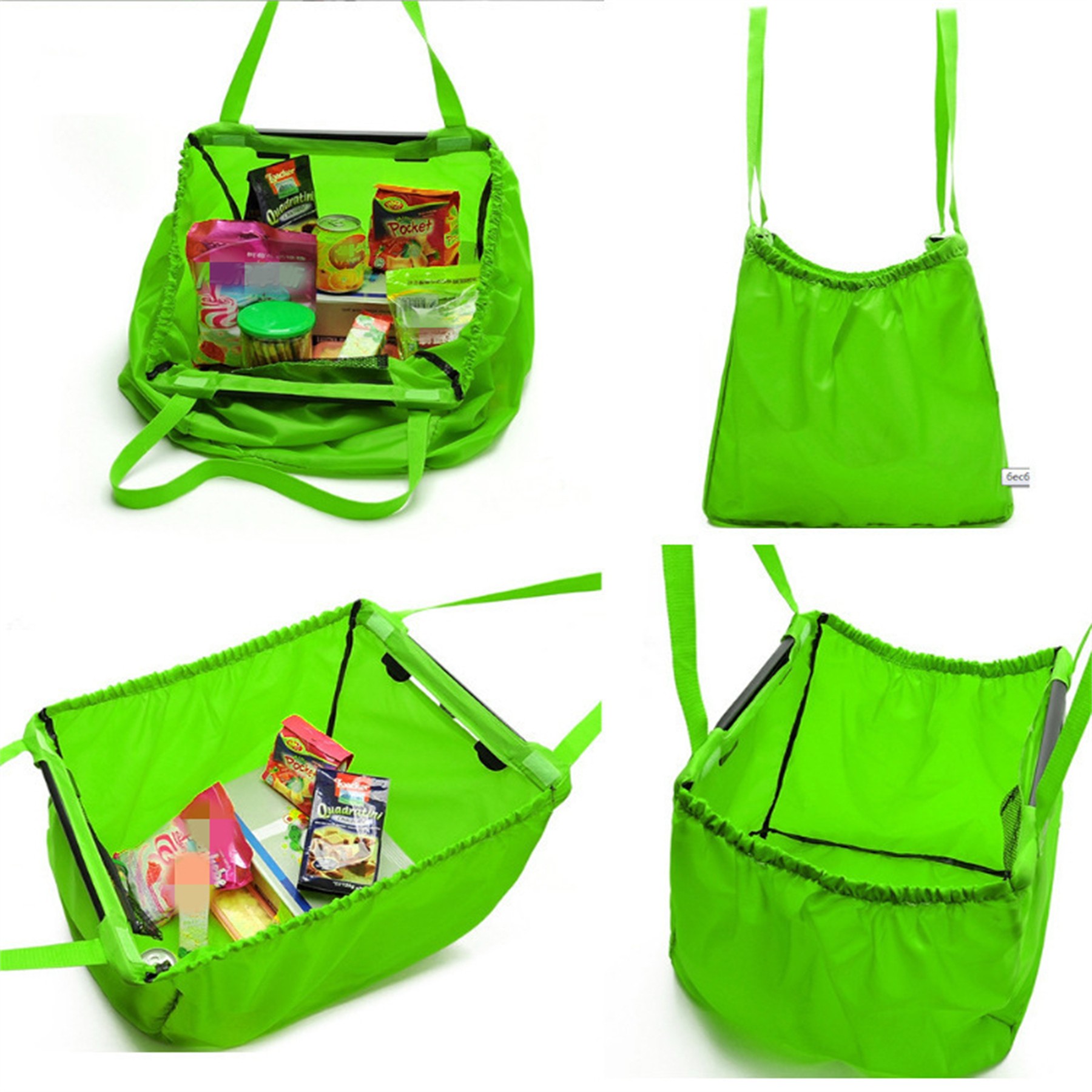 Foldable Shopping Trolley Bag, custom tote bag with logo imprint 2